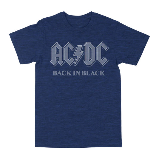 AC/CD | "BACK IN BLACK" Unisex's T-Shirt Heather Navy- Officially Licensed_0