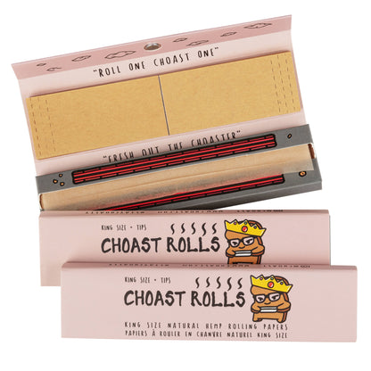 Choast Rolls - King Slim Size - Natural Hemp Papers - 22 Packs Per Carton_1